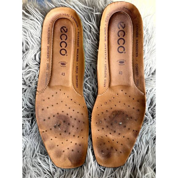 ECCO Tan Leather Driving Moccasin Loafers Slip On Shoes Brown Mens 43 US 10 - Picture 11 of 11